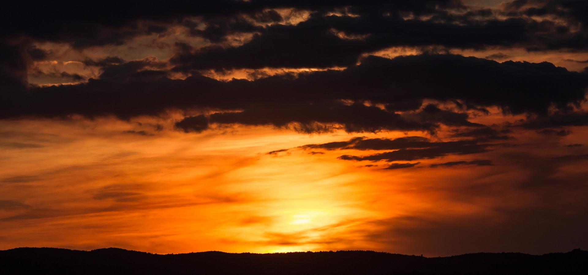 Paesaggi Tramonto Rosso Quasi Buio